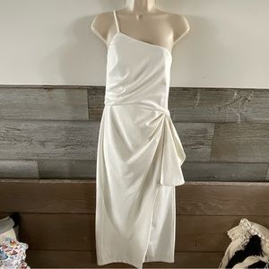 Lulus Love You Best one-shoulder tulip midi dress size Medium